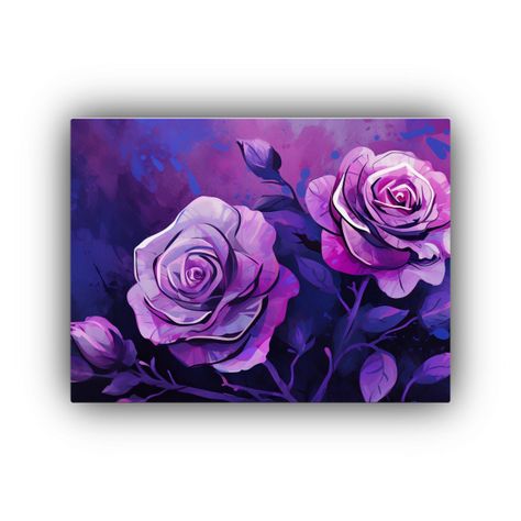Pinturas De Pared En Tonos Morados Estilo Neonoir Medio 90x60cm-0