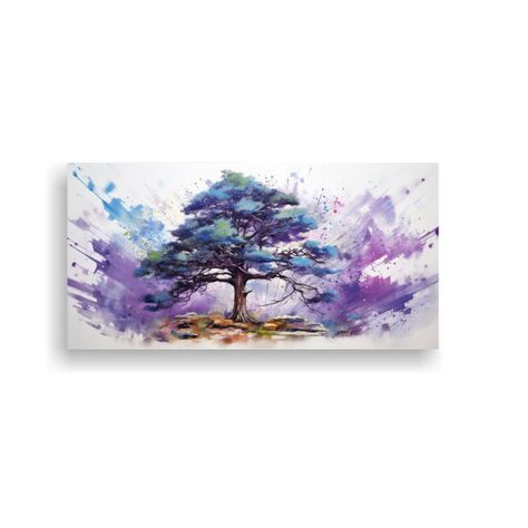 Pintura Abstracta De Un Pino Escocés En Colores 80x40cm-0