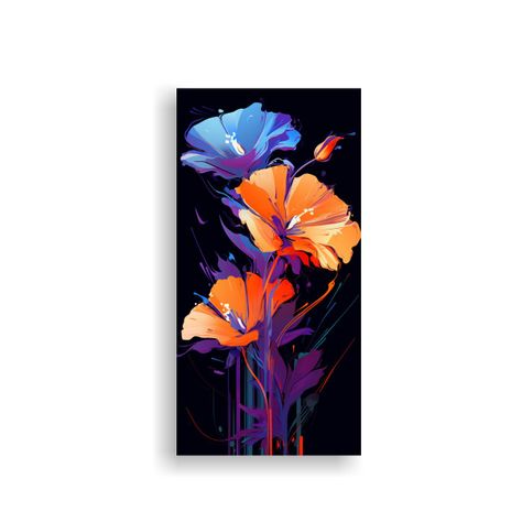 Pinturas Exclusivas En Tonos Púrpura Y Naranja 20x40cm-0