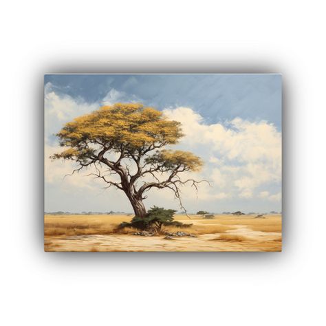 Pintura Abstracta De Dibujo Urbano Con árbol De Acacia 45x30cm-0