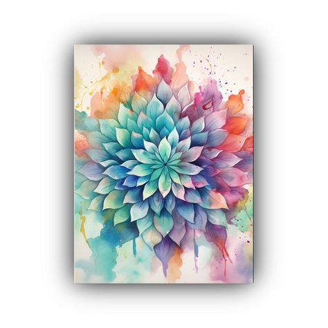 Pintura Acuarela Mandala Galería Interior 50x75cm-0