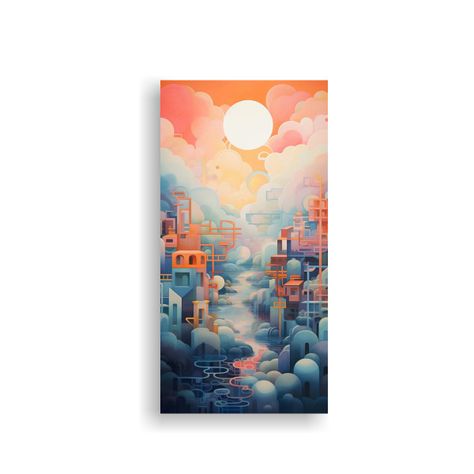 Cuadro Abstracto Decorativo: Gradientes Suaves 70x140cm-0
