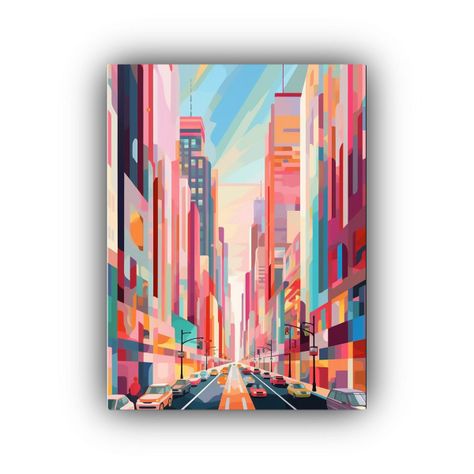 Cuadro De Arte De Pared Cuadro Baño De Nueva York, Colores  50x75cm-0