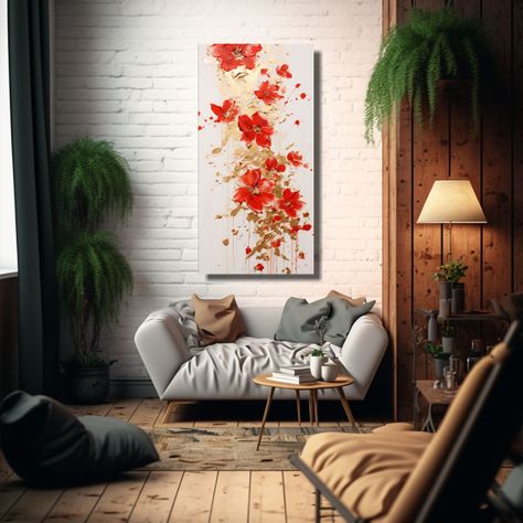 Pintura Acrílica Dinámica En Bastidor Vintage 50x100cm-2