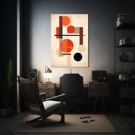Arte De Pared Geométrico Para Comedor: 80x120cm-2