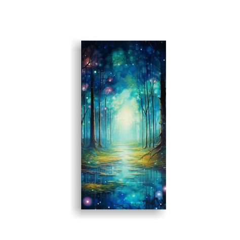 Arte Vertical Textura Bosque Encantado En Luces 70x140cm-0