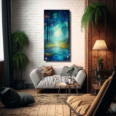 Arte Vertical Textura Bosque Encantado En Luces 70x140cm-2