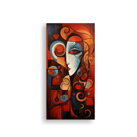 Tela En Bastidor Mural Cuadro Abstracto Amor 50x100cm-0