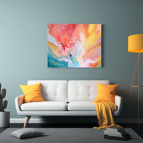 Fondo Abstracto De Pintura En Color Líquido Marmolado Para  50x40cm-2
