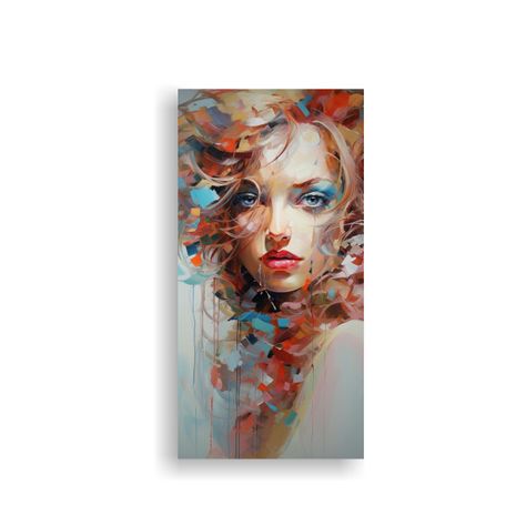Pinturas Abstractas De Caras Femeninas: Arte 40x80cm-0