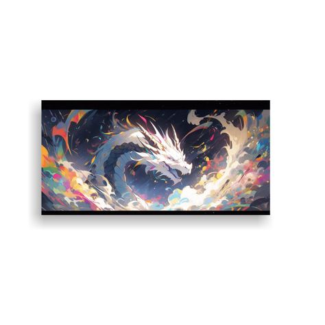 Cuadro Expresión Cultural: Dragón En Colores Arc 80x40cm-0