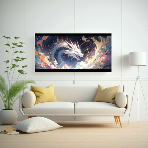 Cuadro Expresión Cultural: Dragón En Colores Arc 80x40cm-2