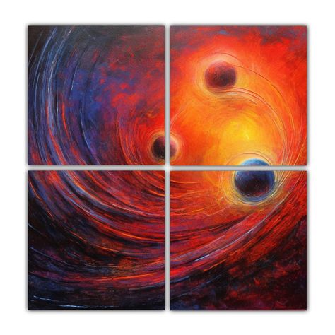 Pintura Acrílica De Equilibrio Visual En Lienzo 140x140 Cm-0