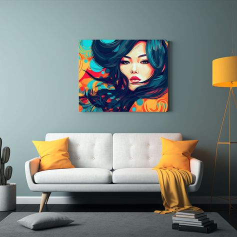 Retrato Asiático Mujer Madura En Pinturas 50x40cm-2