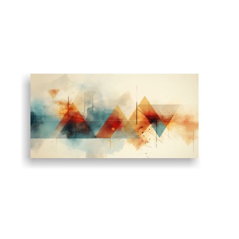 Cuadro Abstracto Con Paleta De Colores Tríadicos 100x50cm-0