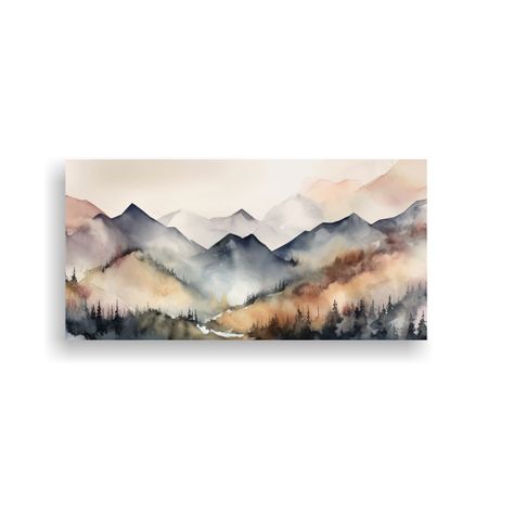 Pinturas Abstractas De Paisajes Montañosos 100x50cm-0