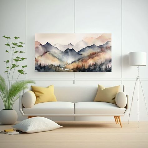 Pinturas Abstractas De Paisajes Montañosos 100x50cm-2