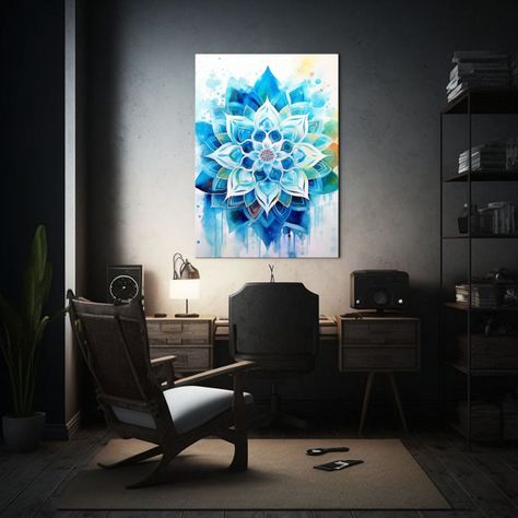 Baño Arte Imagen Mandala Acuarela Impresionante 30x45cm-2