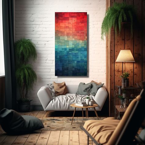 Cuadro Inspiración Perspectiva Luces Rojas 40x80cm-2