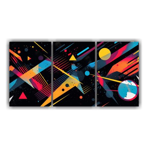 Pinturas Abstractas Geométricas Minimalistas 80s 240x120 Cm-0