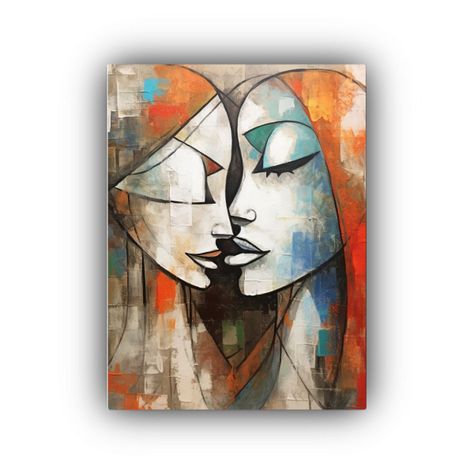 Cuadro Cuadro Equilibrio Visual Picasso, El Beso. 30x45cm-0
