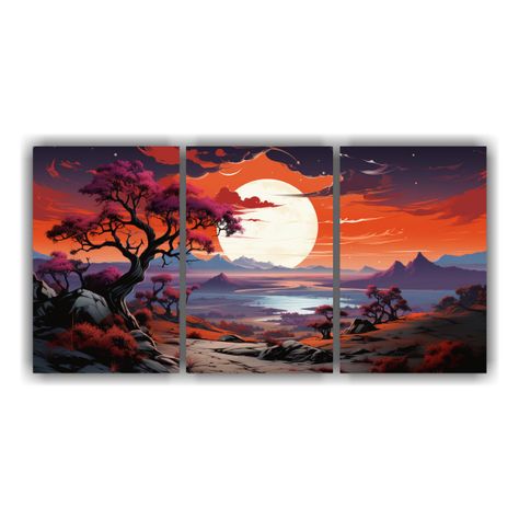 Paisaje Acuarela Baño A Joshua Tree En Colores 60x30 Cm-0