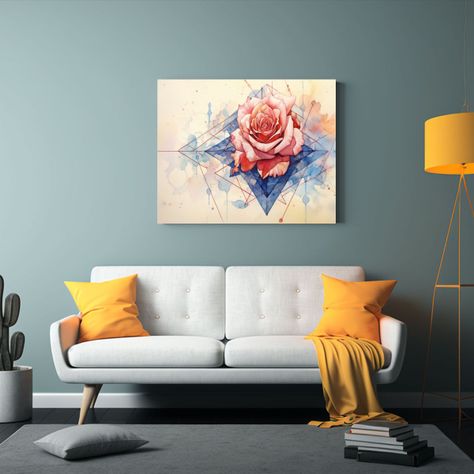 1 Cuadro Decorativo Reflejo Flor De Rosa Abriéndose Como Un 50x40cm-2
