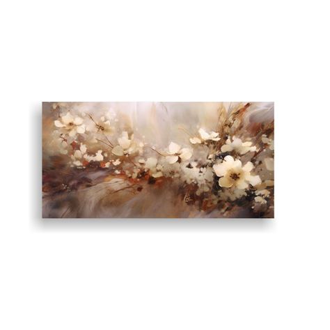 Cuadro Abstracto Con Flores Estilo Oscuro: 40x20cm-0
