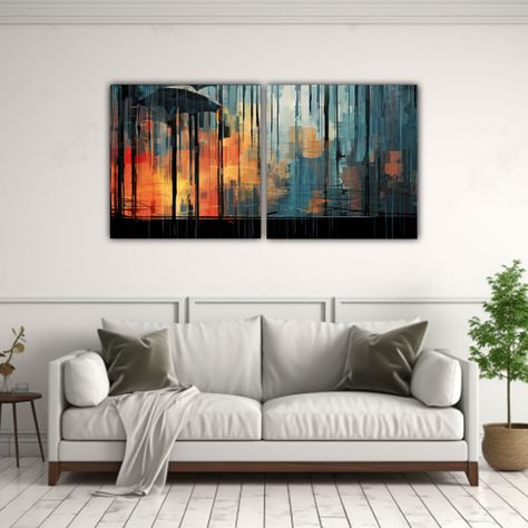 Pinturas De Decoración Set 2 Composiciones 100x50 Cm-2