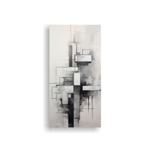 Cuadros Abstractos En Tonos Grises Para 40x80cm-0