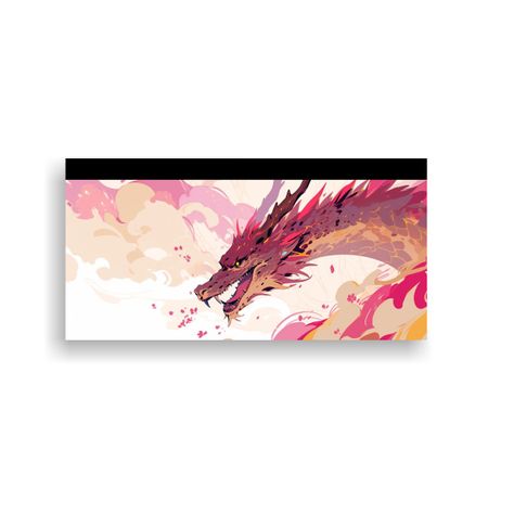Cuadro Textura Fina Dragon En Marrón Y Rosa Ambie 80x40cm-0