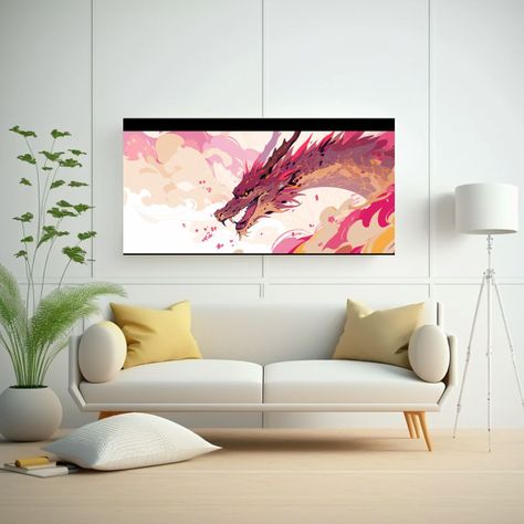 Cuadro Textura Fina Dragon En Marrón Y Rosa Ambie 80x40cm-2