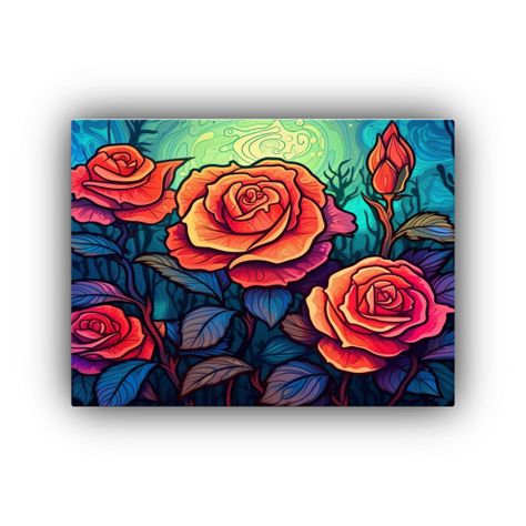 Cuadro De Paleta De Colores De Ensueño De Jardín De Flores 45x30cm-0