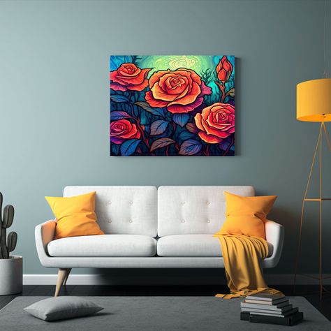 Cuadro De Paleta De Colores De Ensueño De Jardín De Flores 45x30cm-2