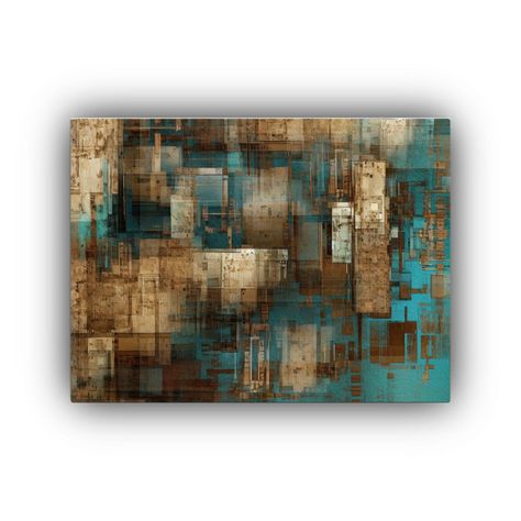 Pintura De Lienzo Impreso Estilo Pixel Art En Superficie Des 40x30cm-0