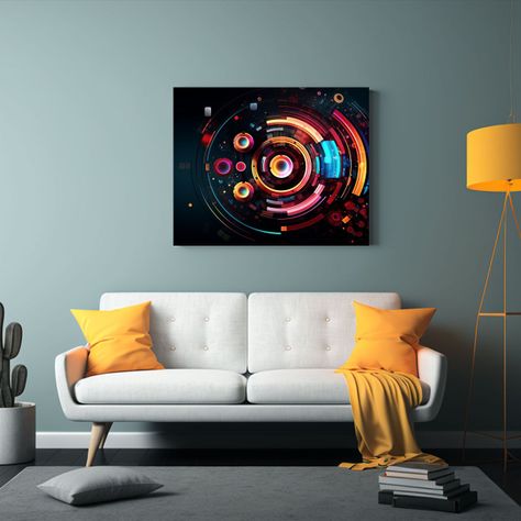 Pinturas Abstractas Tecnología Baño Belleza 90x60cm-2