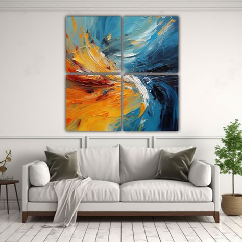 Cuadro Abstracto De Pintura Acrílica Expresiva, 60x60 Cm-2