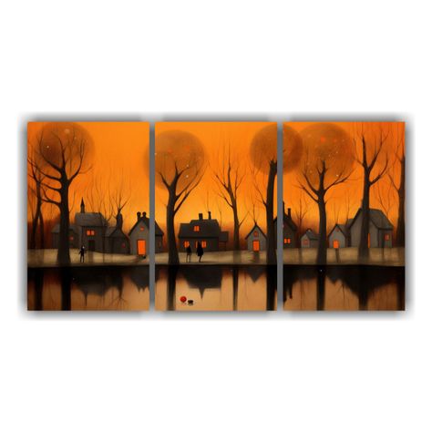 Arte De Pared Estilo Galería: Casas En El Lago 120x60 Cm-0
