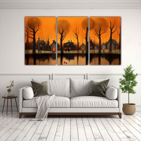 Arte De Pared Estilo Galería: Casas En El Lago 120x60 Cm-2