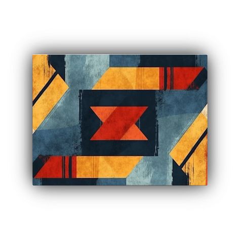 Patrón Geométrico Africano Con Efecto De Grunge 65x50cm-0