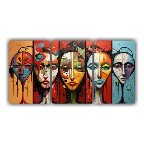 Cuadros Abstractos Figuras Humanas En Movimiento 90x45 Cm-0