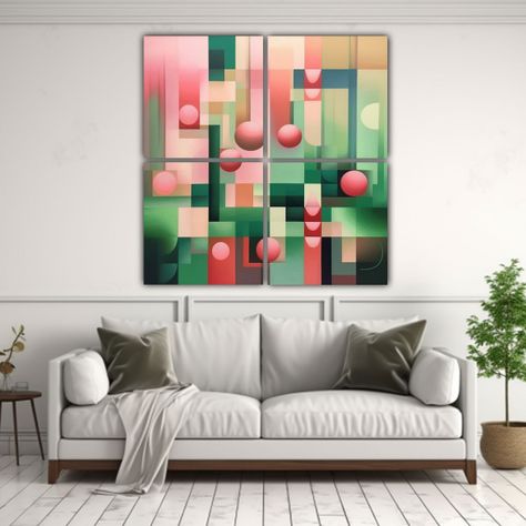 Cuadro Patron Intenso Refinado Arte Geométrico 180x180 Cm-2