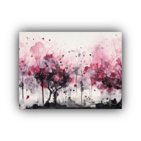 Pintura Abstracta De árboles Frutales En Colores 120x80cm-0