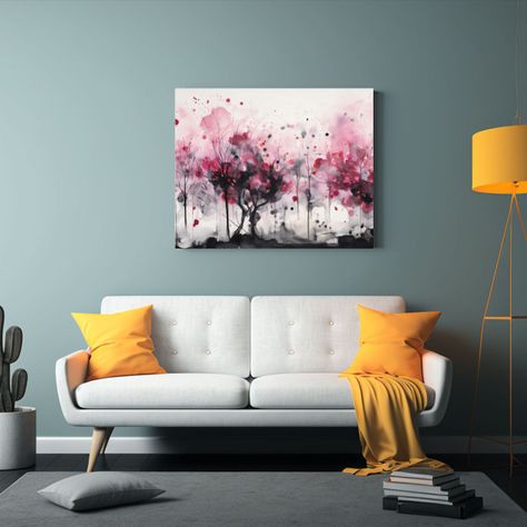 Pintura Abstracta De árboles Frutales En Colores 120x80cm-2