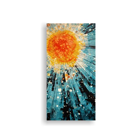 Impresión Linograbado Equilibrio Colores Mosaico 20x40cm-0