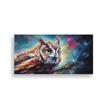 Pintura Al Estilo óleo De Búho Colorido En Estil 160x80cm-0