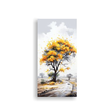 1 Cuadro Abstracto De Árbol De Acacia En Colores 50x100 Cm-0