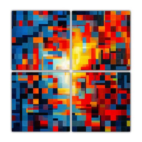 Pinturas Abstractas Algorítmicas De Los Años 80 180x180 Cm-0