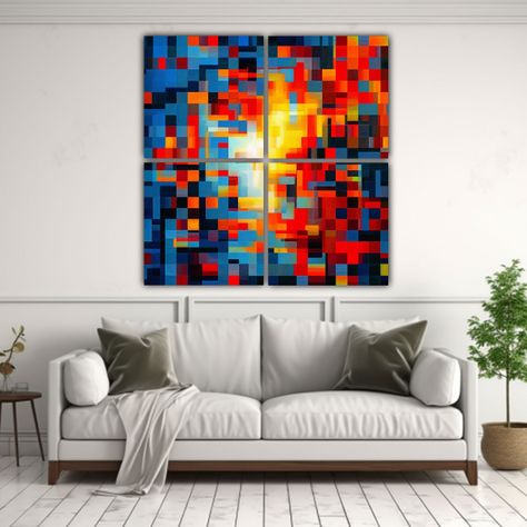 Pinturas Abstractas Algorítmicas De Los Años 80 180x180 Cm-2