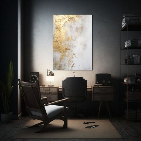 Cuadro Moderno Estético Nikolin Con Hoja De Oro 30x40cm-2